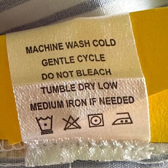 Tacera blue and white striped bell sleeve top with yellow and green pineapples - Picture 7 of 7